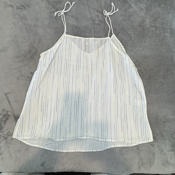 Loft Beach Blouse Sz Small Tank Cotton Spaghetti Strap Beachy Coastal Ombré - Picture 6 of 8